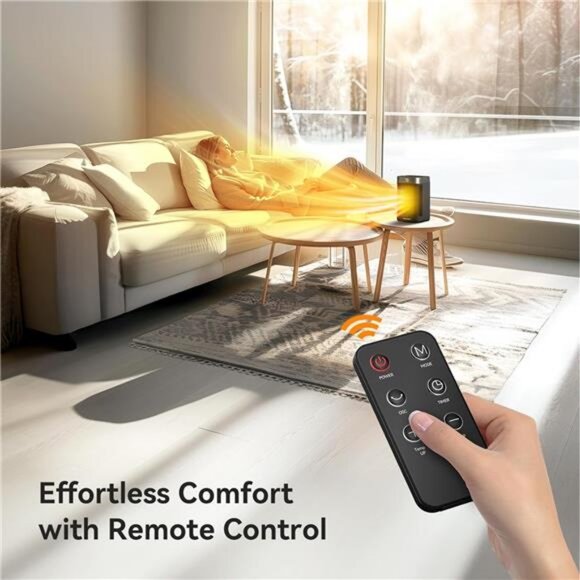 Space Heater Indoor, Small Space Heaters Indoor with Thermostat, 70° Oscillation - Picture 4 of 7